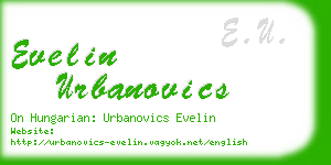 evelin urbanovics business card